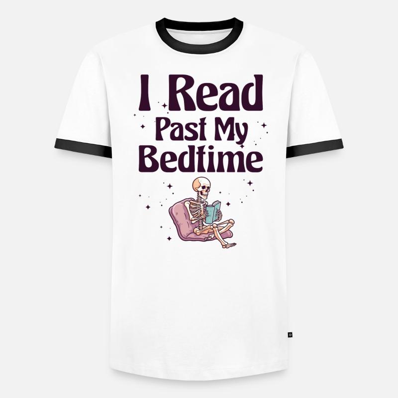 I read skeleton after bedtime Men's Ringer Shirt