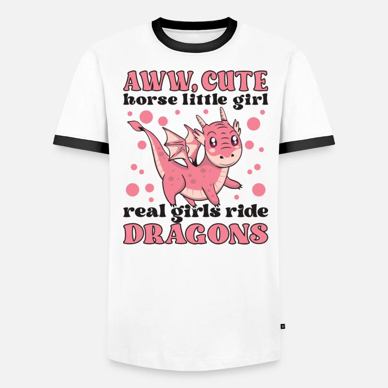 süßes pferd kleines mädchen echte mädchen reiten drachen Männer Kontrast-T-Shirt