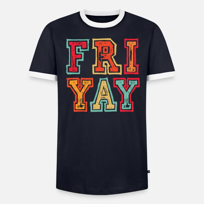 Fri Yay Enseignants École Weekend Vibes T-shirt contrasté Homme