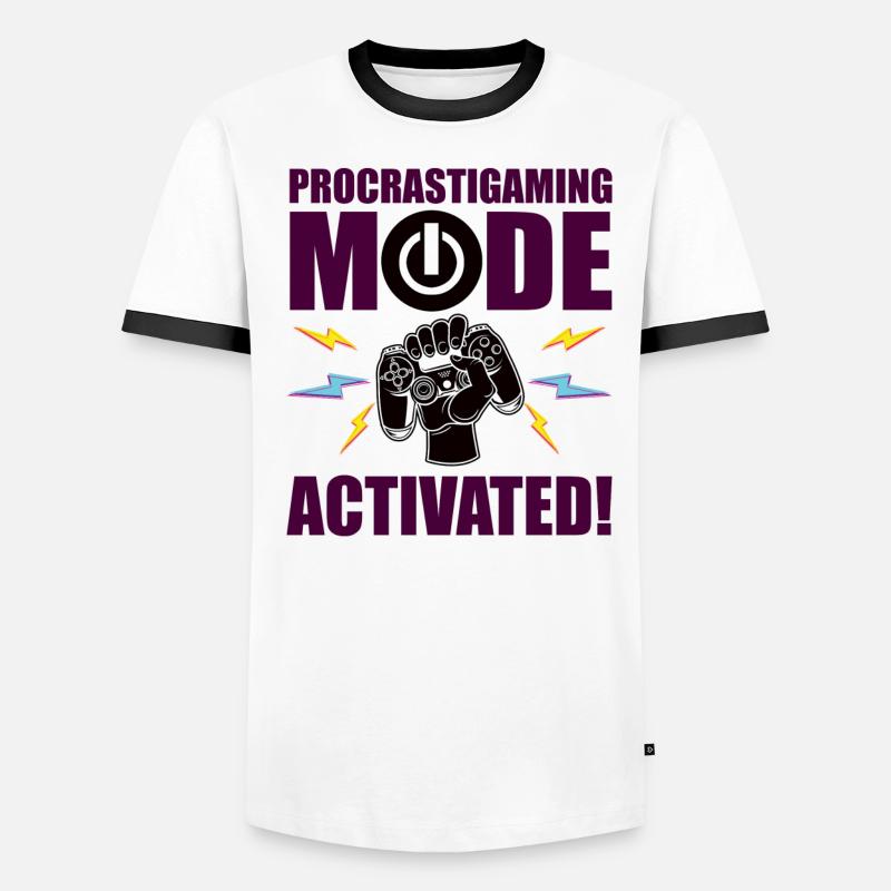 Gamer Procrastimode de jeu activé T-shirt contrasté Homme
