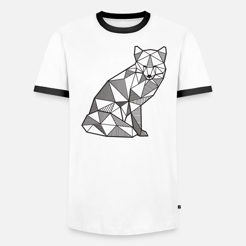 Fuchs Geometrisch fox Geschenk idee Wald wild Tier Männer Kontrast-T-Shirt
