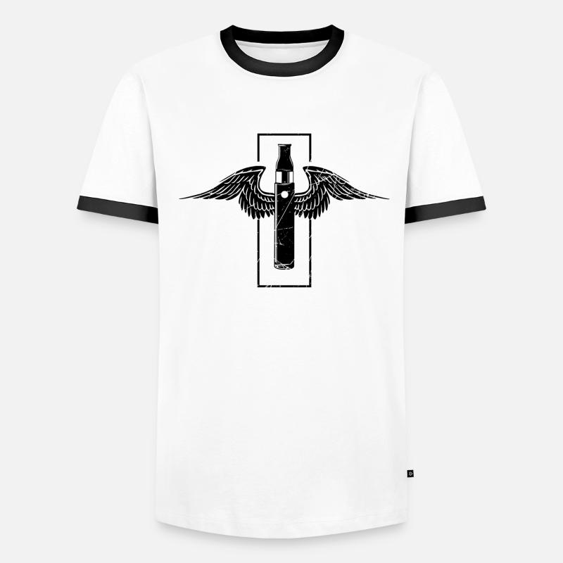 E Zigarette Dampfen Männer Kontrast-T-Shirt