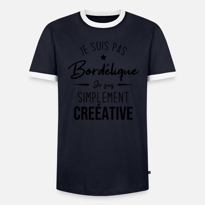 Je suis pas bordélique je suis simplement créative T-shirt contrasté Homme