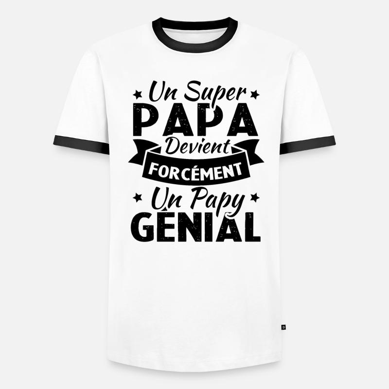 Un super papa devient forcément un papy génial T-shirt contrasté Homme