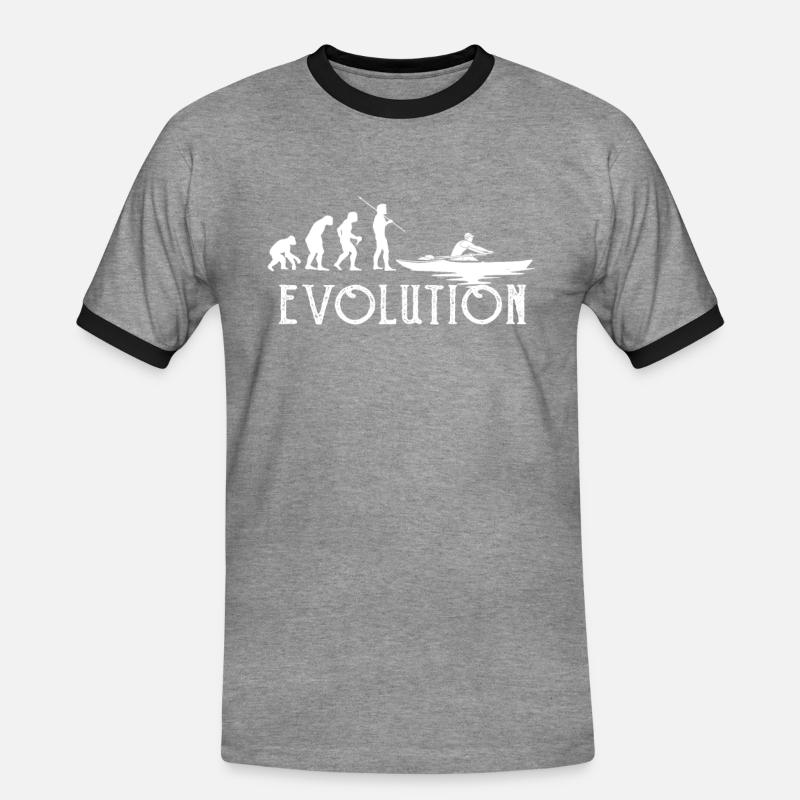Rudern Evolution Geschenk Ruderer Mann - Männer Kontrast-T-Shirt - Grau meliert/Schwarz