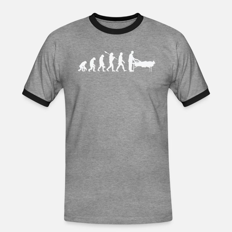 Massagetherapeut Evolution - Männer Kontrast-T-Shirt - Grau meliert/Schwarz