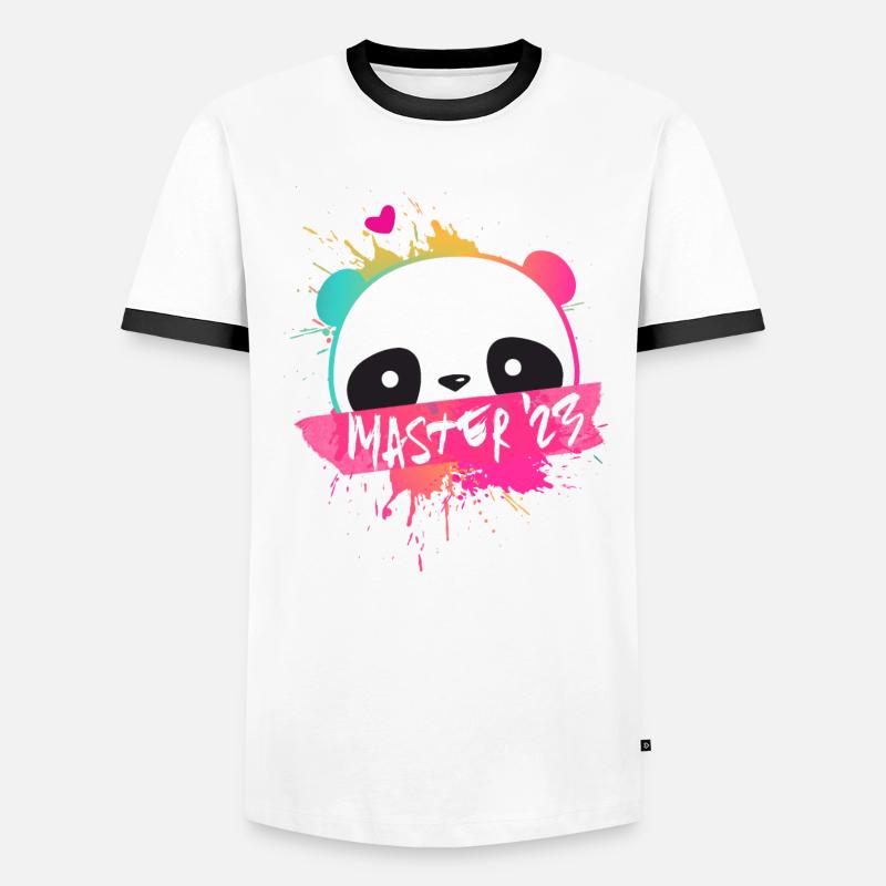Master '23 Devise avec Panda - Graduation Uni 2023 T-shirt contrasté Homme
