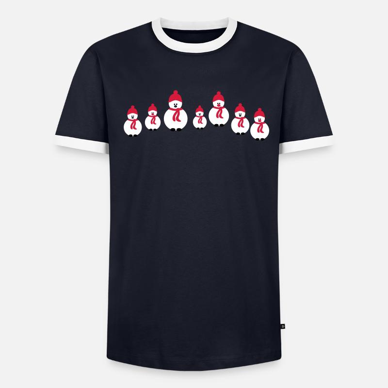 Weihnachten Schneemann-Crew Männer Kontrast-T-Shirt