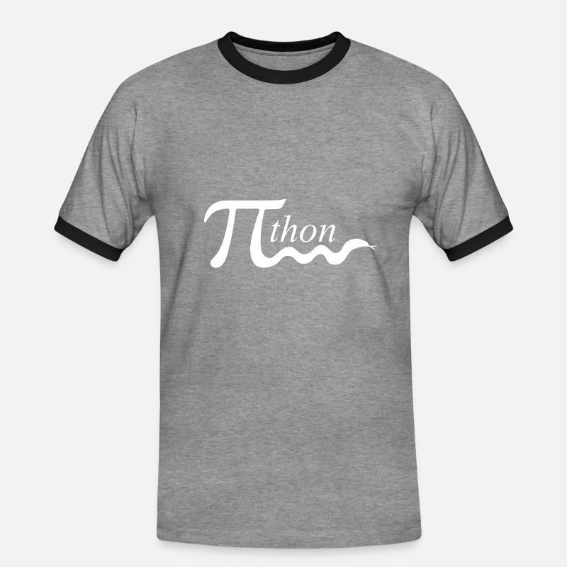 pi python mathewitz - Männer Kontrast-T-Shirt - Grau meliert/Schwarz