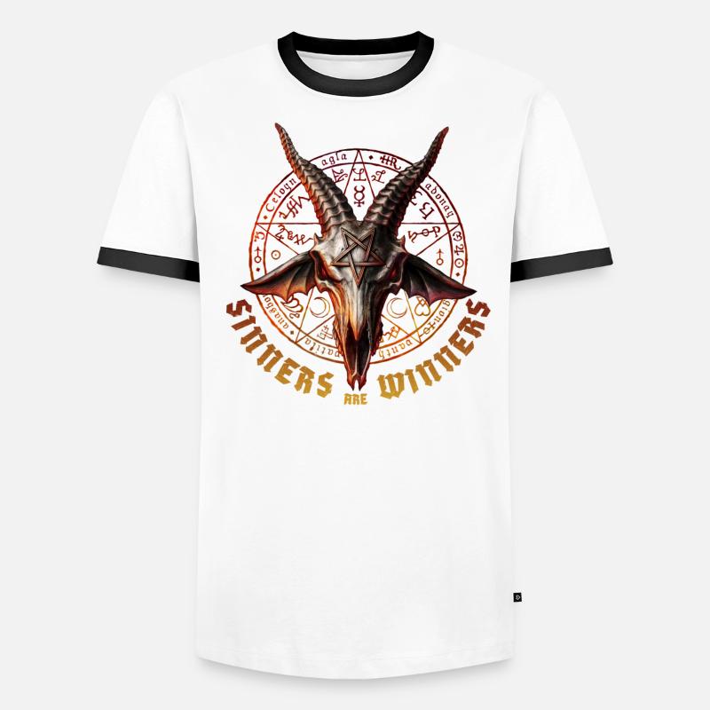 Alchemy England Baphomet Sinners Are Winners Men's Ringer Shirt