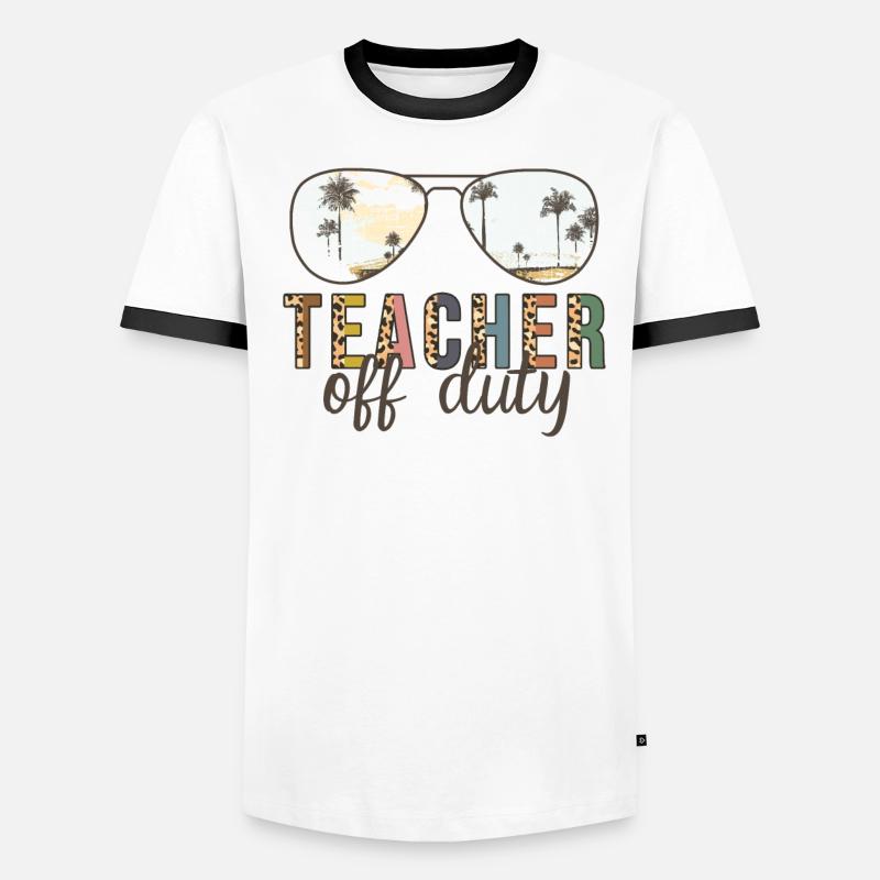 Mignon professeur Léopard Imprimer Globe Premier jour de T-shirt contrasté Homme