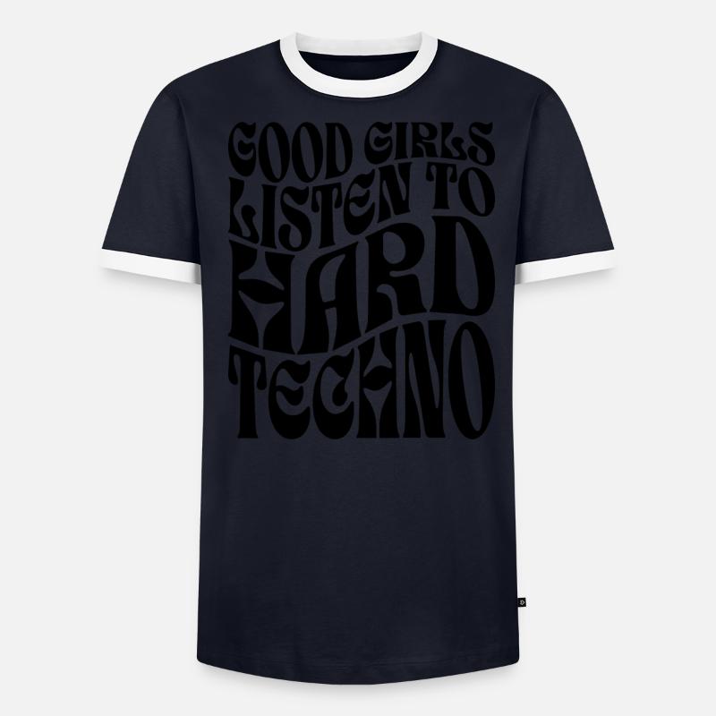Mädchen hören Hard Techno EDM Männer Kontrast-T-Shirt