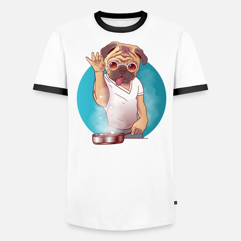 chien sel Bae cuisiner avec dévotion T-shirt contrasté Homme