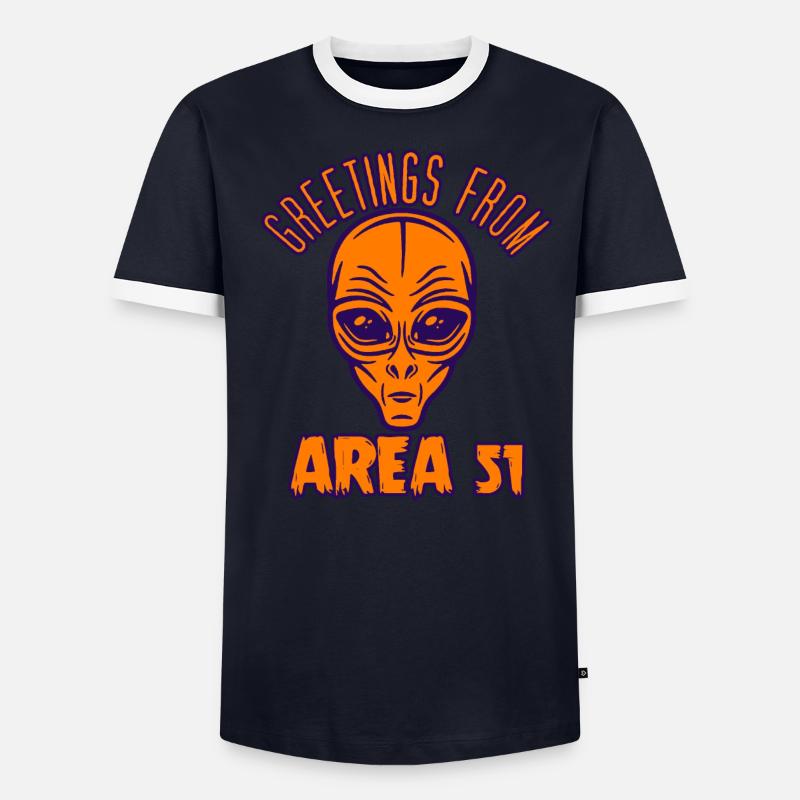 Salutations de la zone 51 T-shirt contrasté Homme