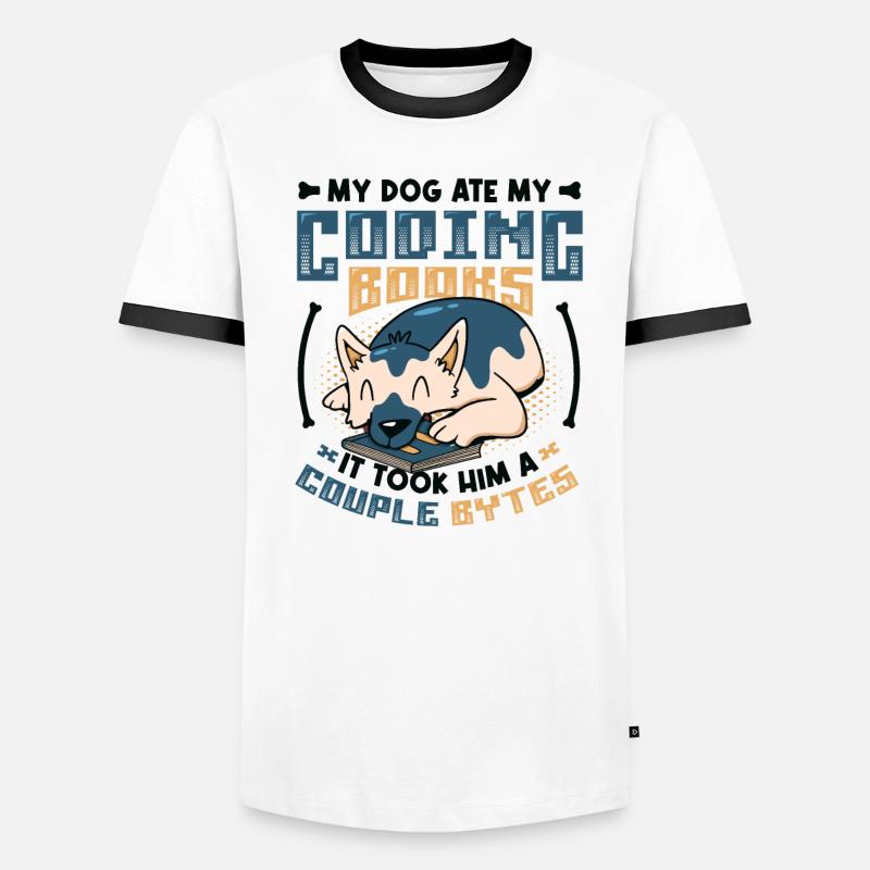 Dog Bytes Code Programmation de blagues informatiques T-shirt contrasté Homme