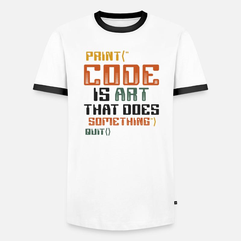 Code is an art that does something, programming Men's Ringer Shirt