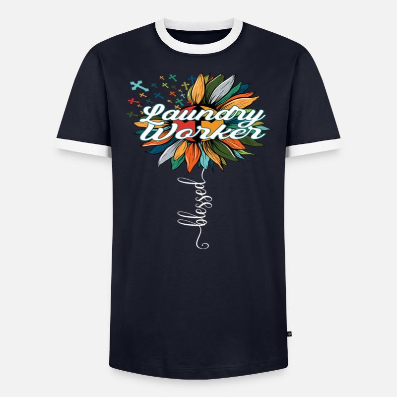 Blessed Laundry Worker - Männer Kontrast-T-Shirt - undefined