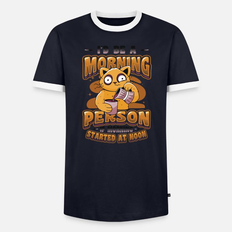 Spätaufsteher, Morgenmuffel, Eule, Langschläfer. Männer Kontrast-T-Shirt