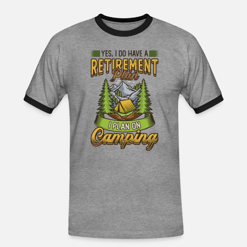 Ruhestandsplan Camping, Ruhestandscamper. - Männer Kontrast-T-Shirt - Grau meliert/Schwarz