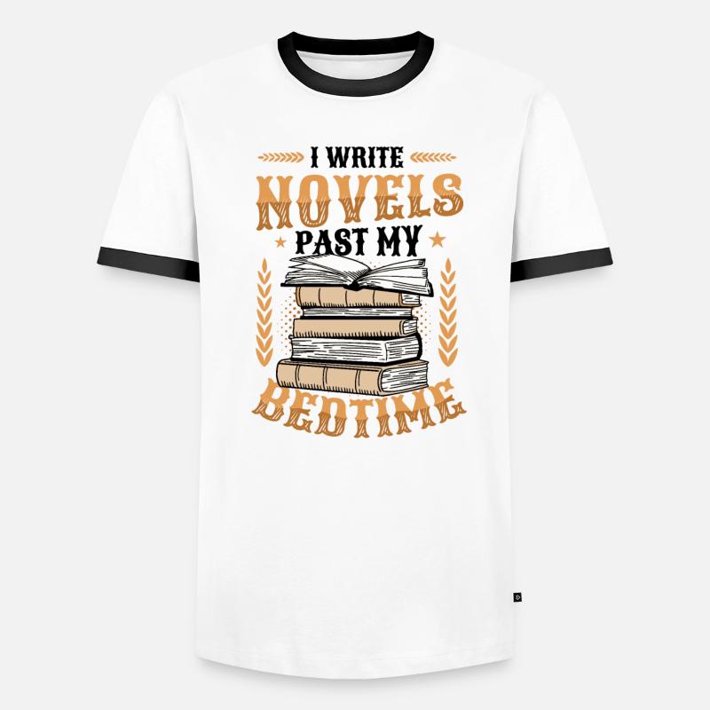 I write novels when I'm in bed Author Men's Ringer Shirt