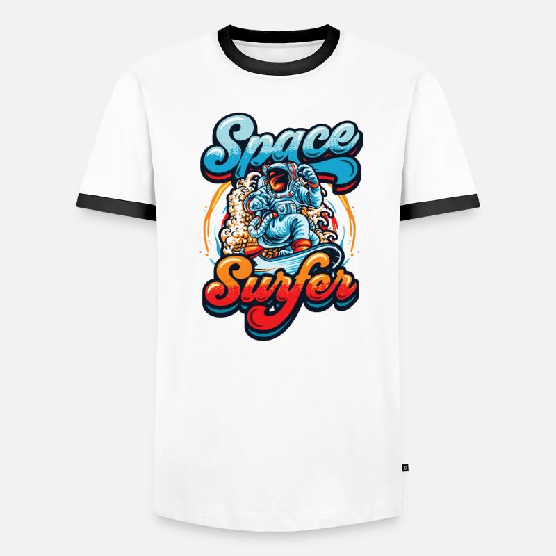 Astronaute surfeur spatial T-shirt contrasté Homme