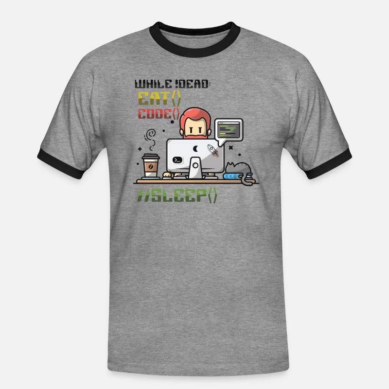 Programmierer,Computerprogrammierer,Witz - Männer Kontrast-T-Shirt - Grau meliert/Schwarz