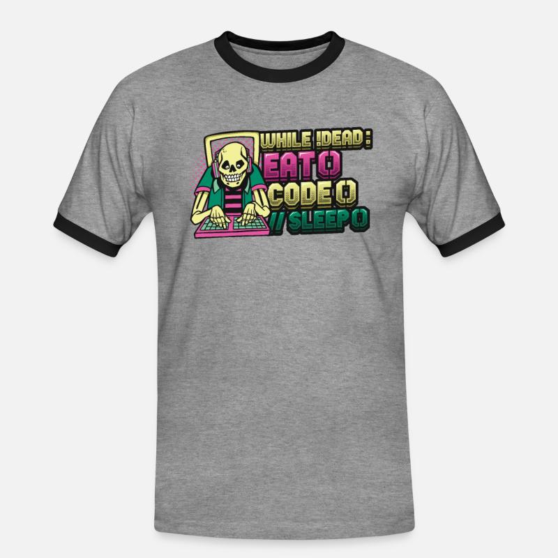 Programmierer,Computerprogrammierer,Witz - Männer Kontrast-T-Shirt - Grau meliert/Schwarz