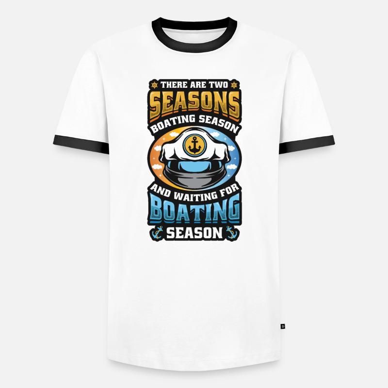 Warten Auf Die Bootssaison, Bootsführer Männer Kontrast-T-Shirt