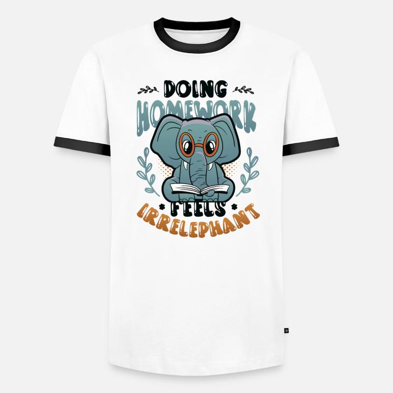 Doing homework doesn't feel good Men's Ringer Shirt