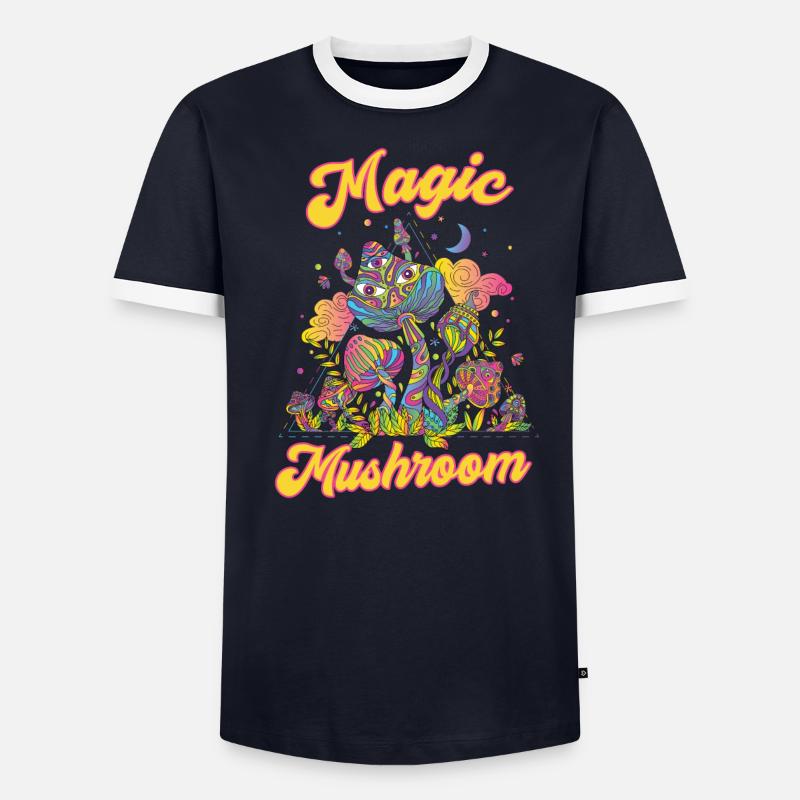 Magic Mushroom Psychedelic Art Men's Ringer Shirt