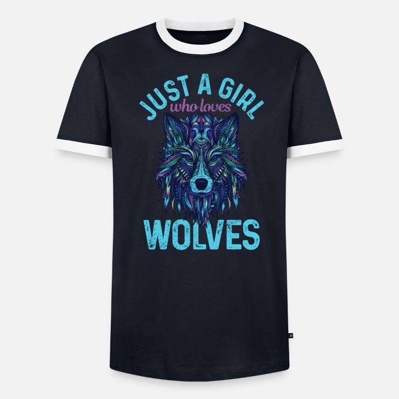 Wolf Geschenk - Männer Kontrast-T-Shirt - undefined