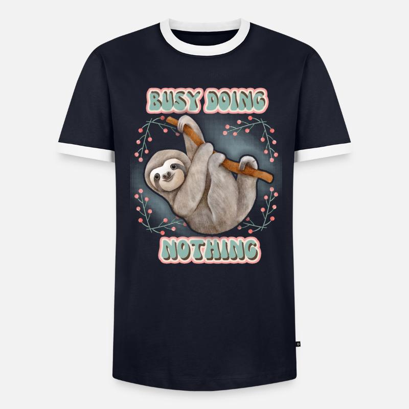 Sloth, Sloth, funny saying Doing-Nothing - Men's Ringer Shirt - undefined