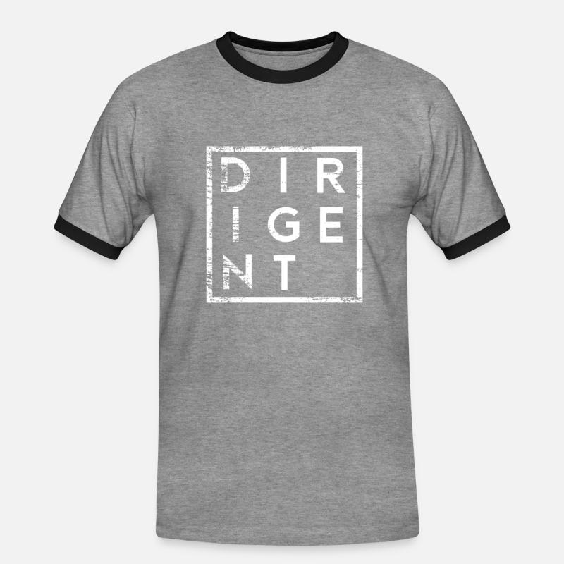 Dirigent Minimalismus Dirigenten - Männer Kontrast-T-Shirt - Grau meliert/Schwarz