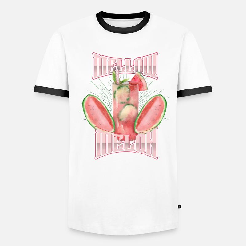 Melon, pastèque, cocktail de melon, Dire T-shirt contrasté Homme