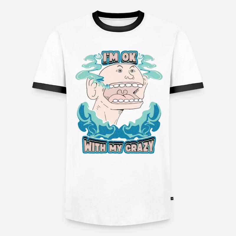 Comic, Comic-Strips, Crazy Man, lustiger Spruch Männer Kontrast-T-Shirt
