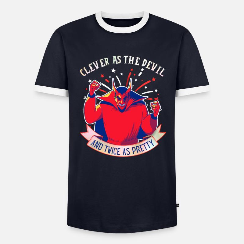 Teufel-Devil lustiger Spruch, Comic Style - Männer Kontrast-T-Shirt - undefined