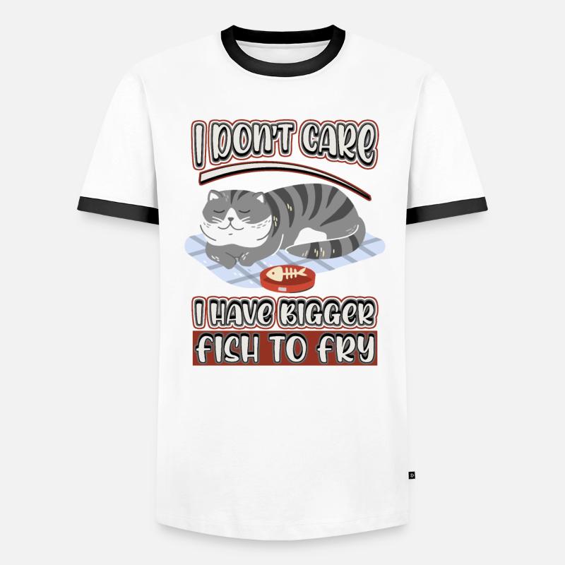 Katzen Spruch, Sprichwort mit Comic Katze Männer Kontrast-T-Shirt