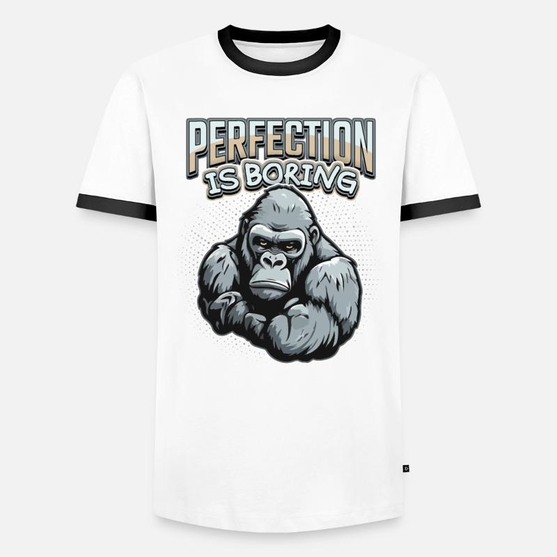 Funny Gorilla Monkey Saying, Comic Men's Ringer Shirt