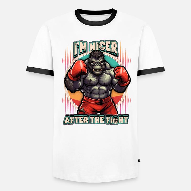 Drôle de gorille, singe comme boxeur, dicton de boxe T-shirt contrasté Homme