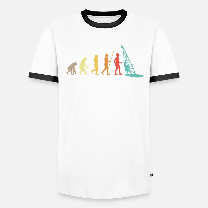 Windsurfer Winsurfen Surf Evolution rétro T-shirt contrasté Homme