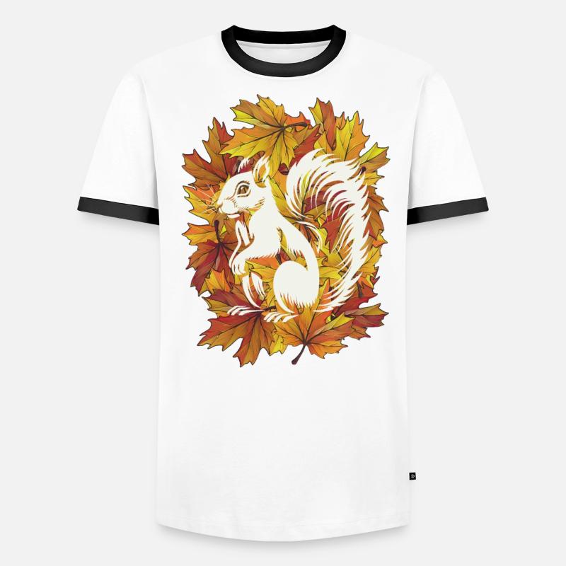 Herbstliches Eichhörnchen Männer Kontrast-T-Shirt