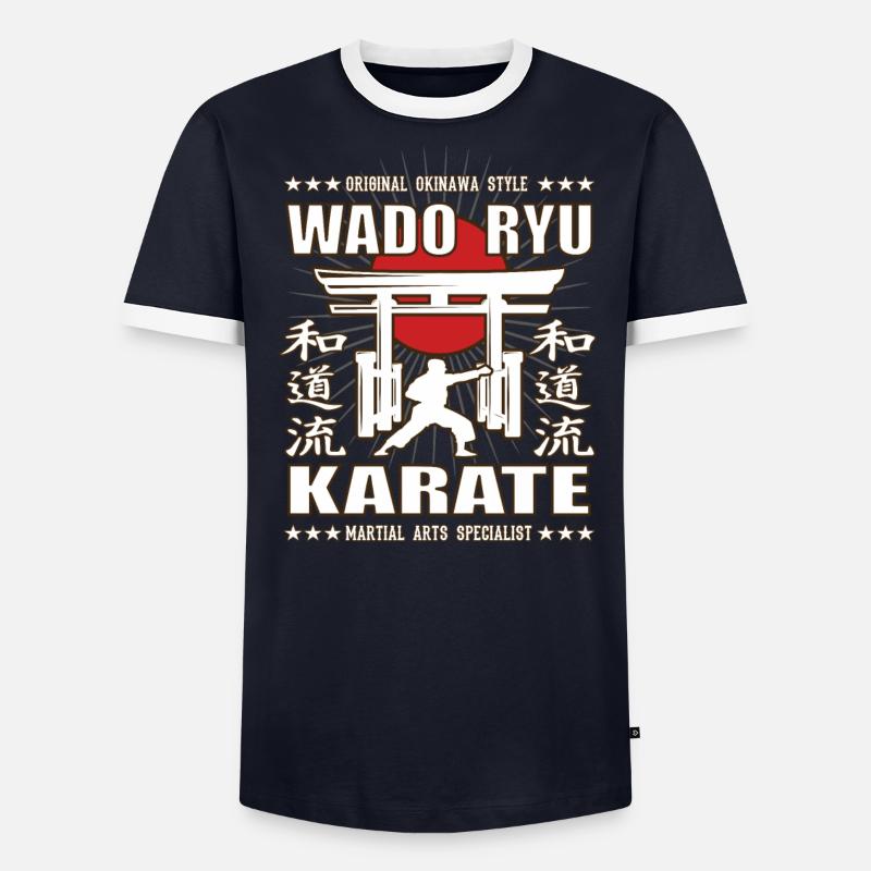 coole Wado Ryu Kampfsport Design mit Kanji Männer Kontrast-T-Shirt
