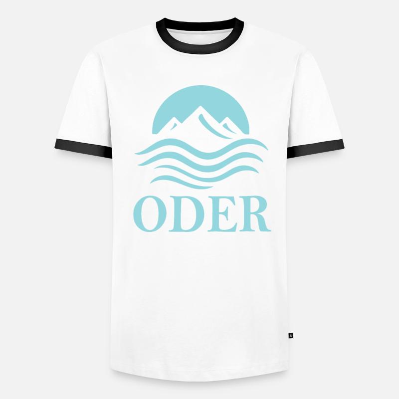 Oder – Natur pur an der Grenze zu Polen Männer Kontrast-T-Shirt
