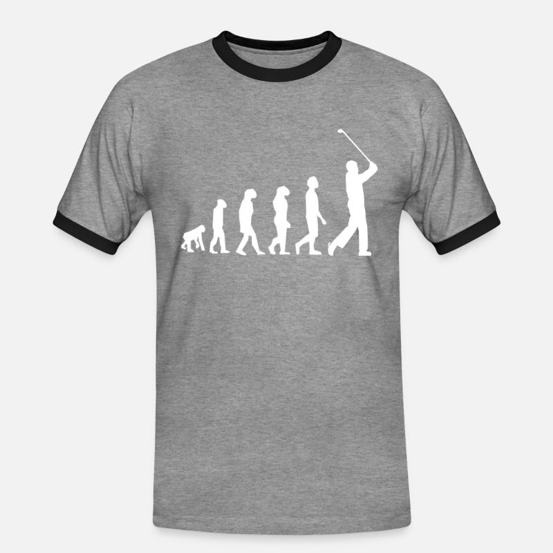 Golf Golfen Evolution - Männer Kontrast-T-Shirt - Grau meliert/Schwarz