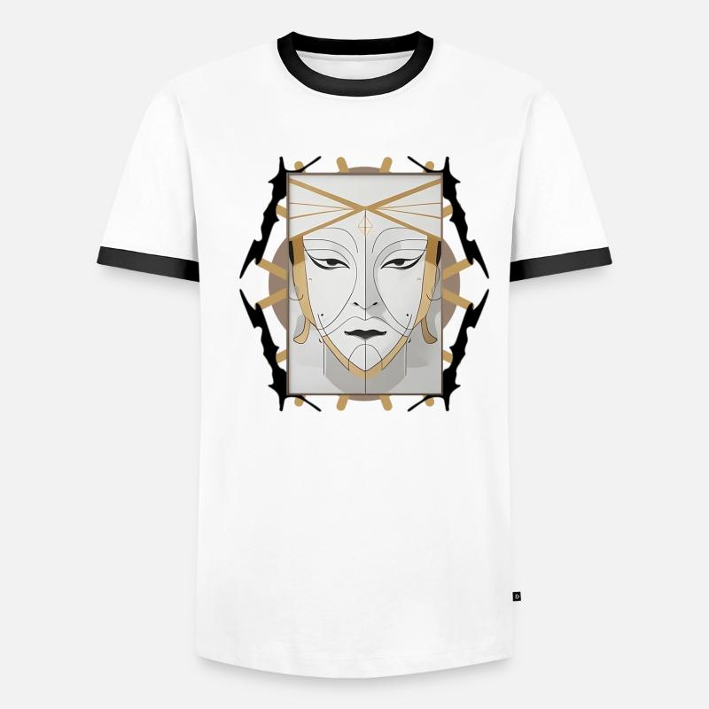 Visage de style boho T-shirt contrasté Homme