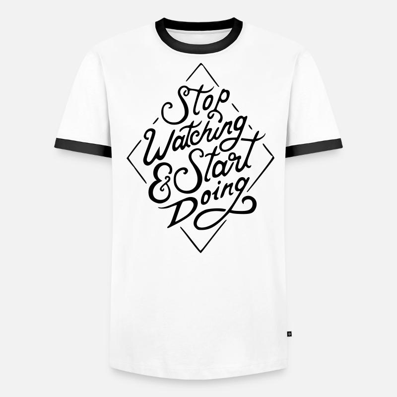 Stop watching Männer Kontrast-T-Shirt