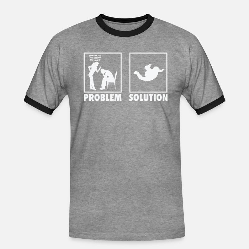 Skydiving Skydivers Statement Problem Solution. - Männer Kontrast-T-Shirt - Grau meliert/Schwarz