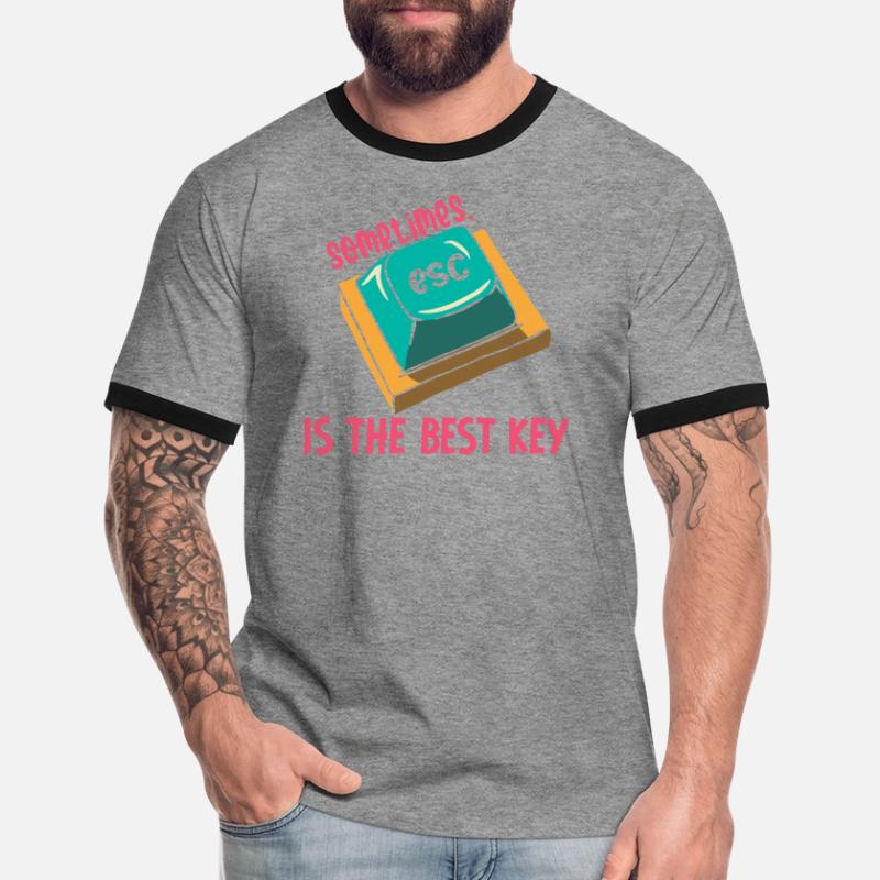 Software Engineer Computer Key Programming Men's Ringer Shirt