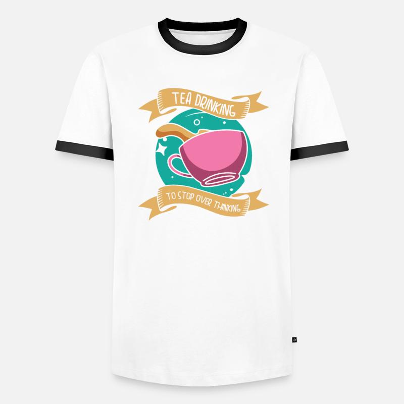 Tea Overthinking Tea Lover Teacup Overthinker T-shirt contrasté Homme