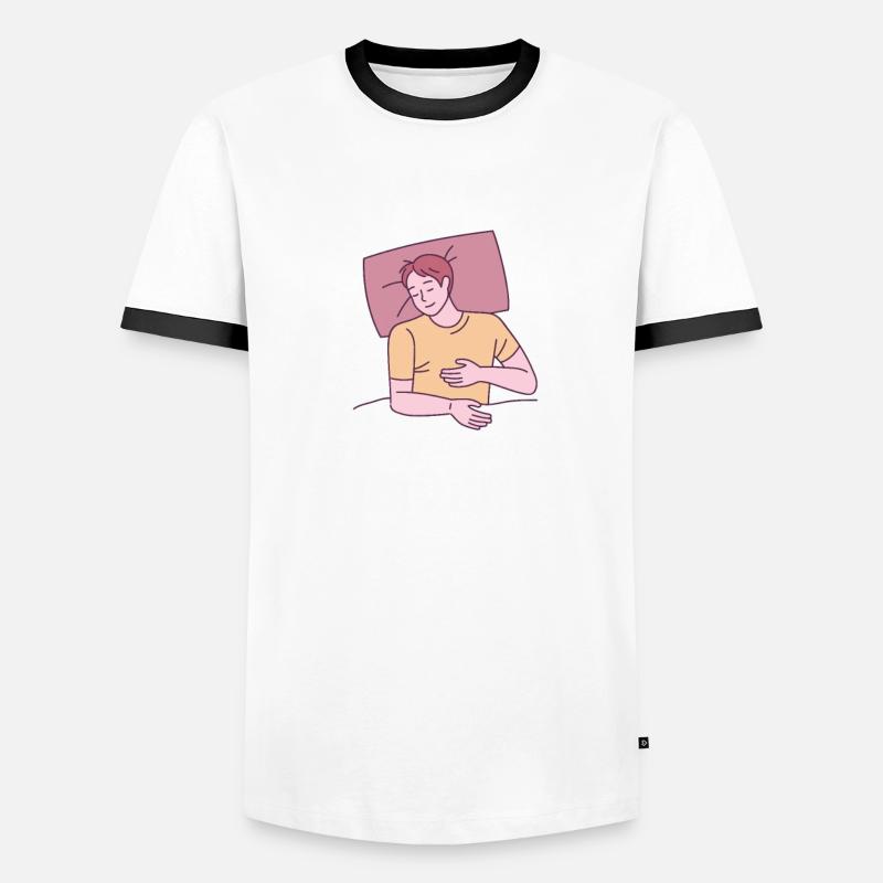 Procrastinator Work Sleeping Line Art Dessin T-shirt contrasté Homme